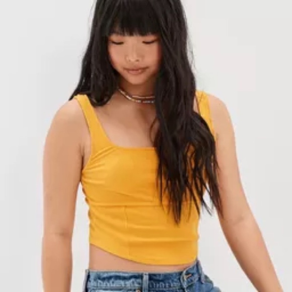 NWOT Aerie Corset Cropped Tank Top In Orange